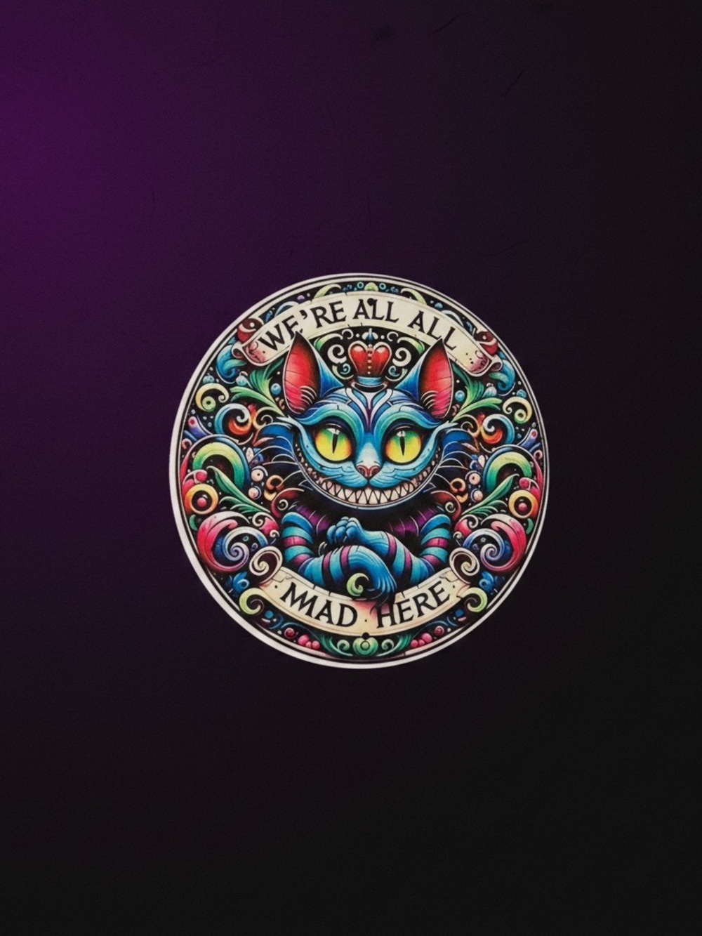 𝓐𝓛𝓘𝓒𝓔 & 𝓦𝓞𝓝𝓓𝓔𝓡𝓛𝓐𝓝𝓓 -Cheshire Cat Wall Sticker - Multicolor Decorative Home Decal
